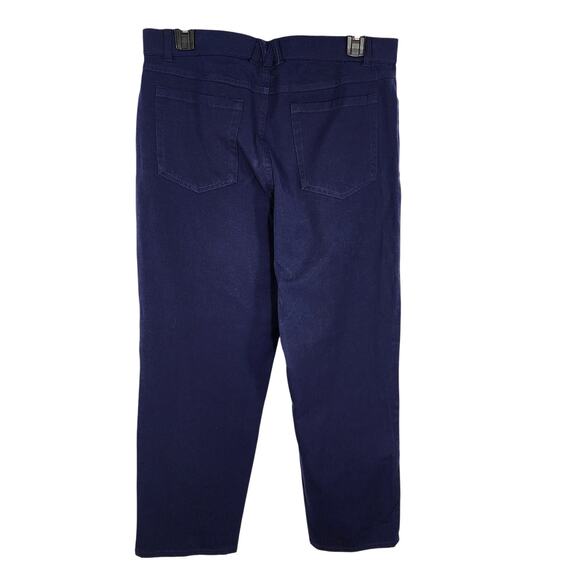 Isaac Mizrahi Live Womens Petite 24/7 Stretch Pants Size 10P Navy 5 Pocket Knit - Picture 2 of 9